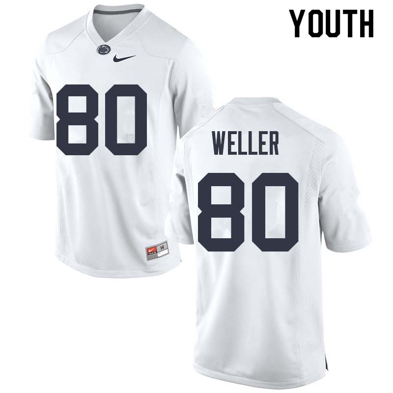 Youth #80 Justin Weller Penn State Nittany Lions College Football Jerseys Sale-White - Click Image to Close